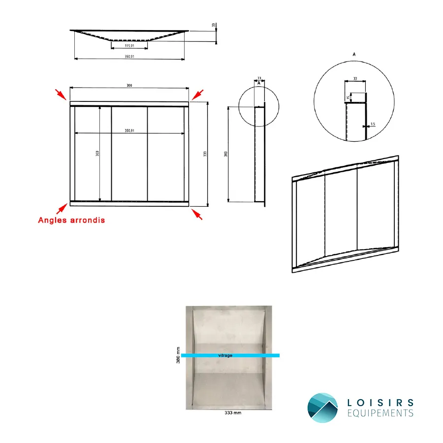 Plan passe monnaie fixe laqué
