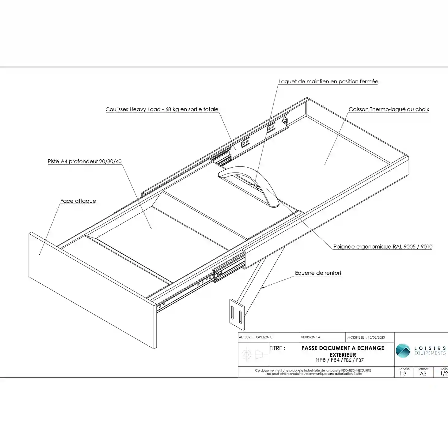 plan passe document de façade blindé