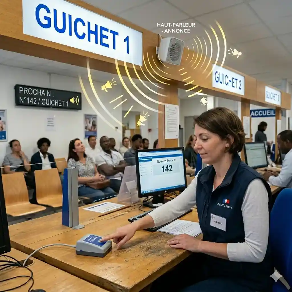 système de gestion de file d'attente sonore